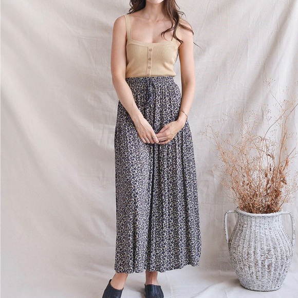 adored vintage Dresses & Skirts - Adored Vintage Skipping Stones - Navy Floral Maxi Skirt